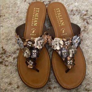 Italian Shoe Maker Floral Sandal